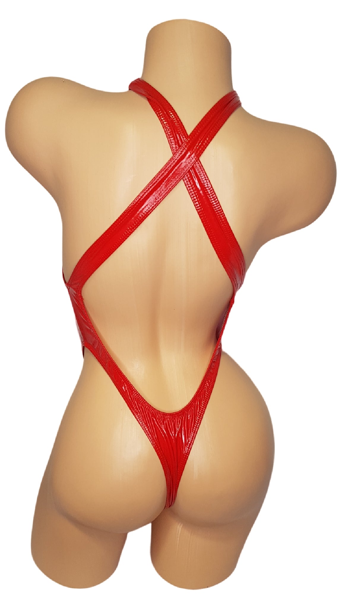 Red Vinyl Wetlook OnePiece