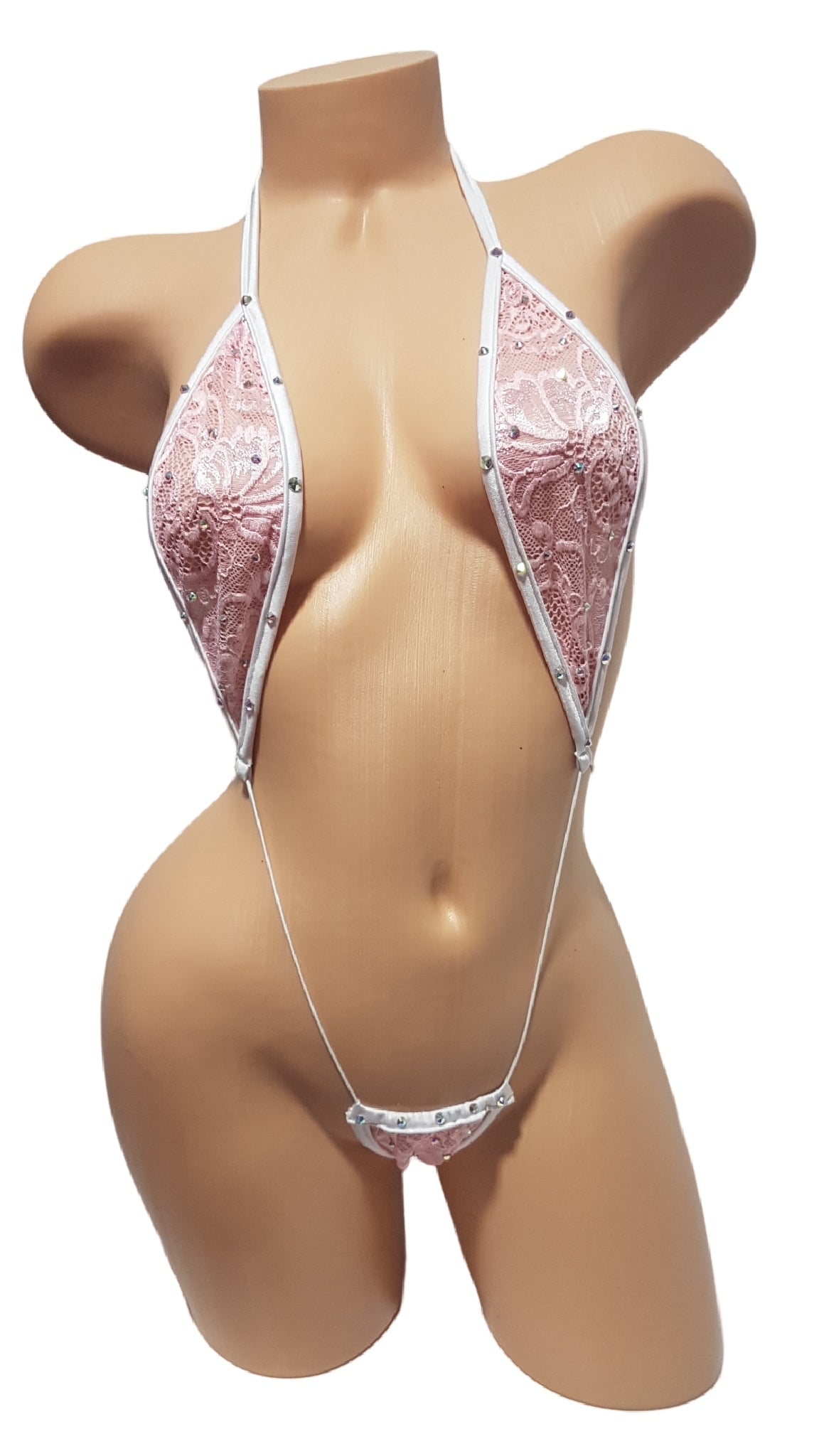 BabyPink Lace Crystal SlingShot